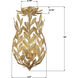 Broche 3 Light 9.5 inch Antique Gold Semi Flush Ceiling Light