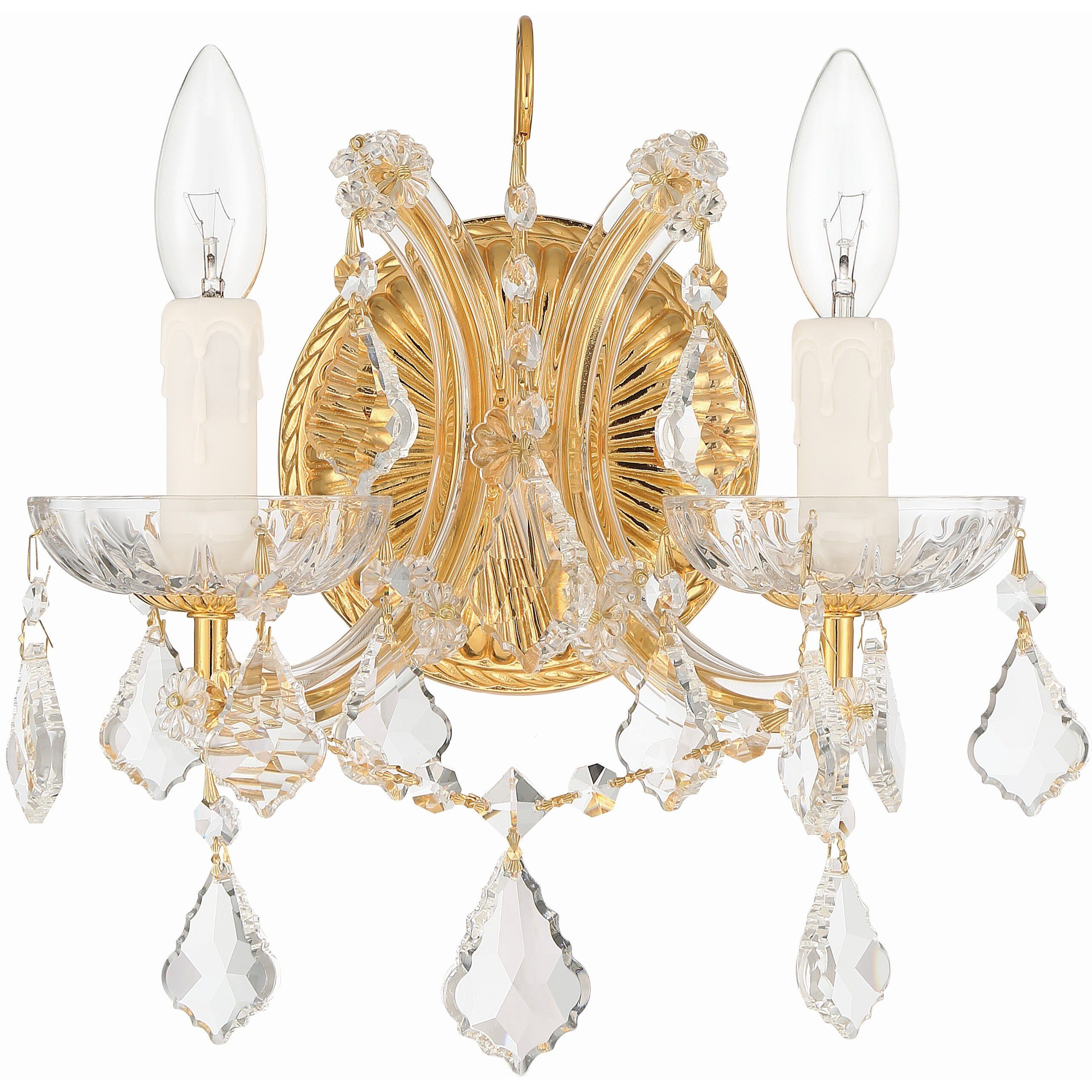 Maria Theresa Sconce Wall Light in Clear Spectra, Gold