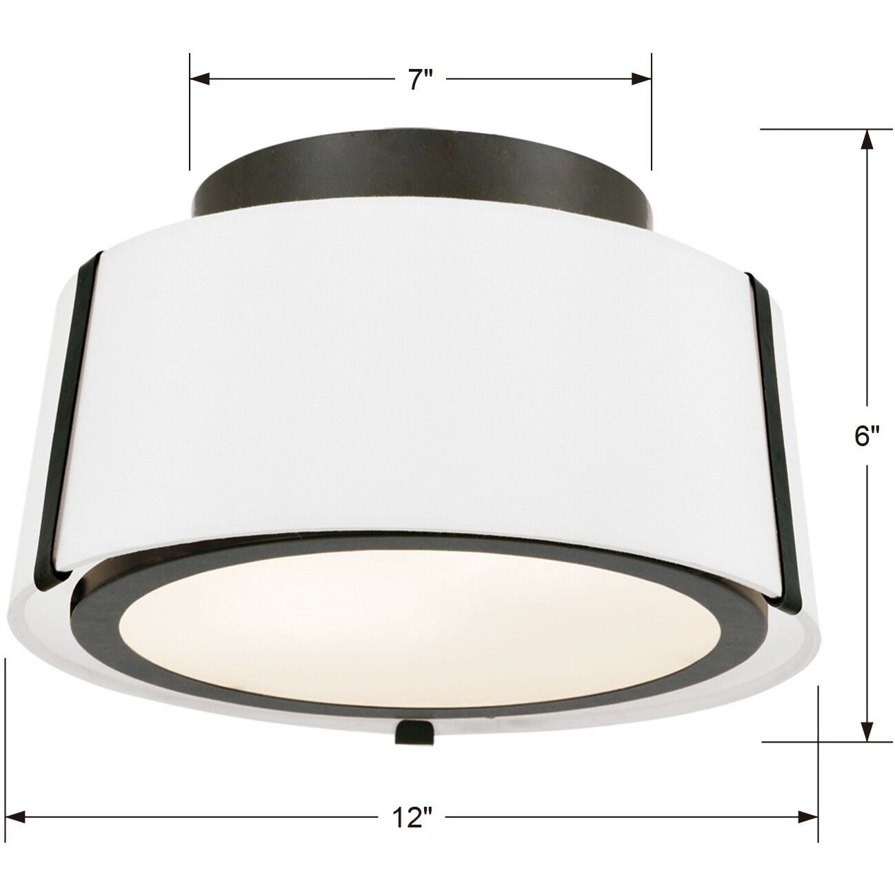 Fulton 2 Light 12 inch Black Semi Flush Ceiling Light