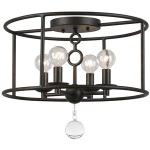 Cameron 4 Light 15 inch English Bronze Semi Flush Ceiling Light