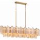 Addis 14 Light 51.75 inch Aged Brass Chandelier Ceiling Light in Tronchi Glass Amber