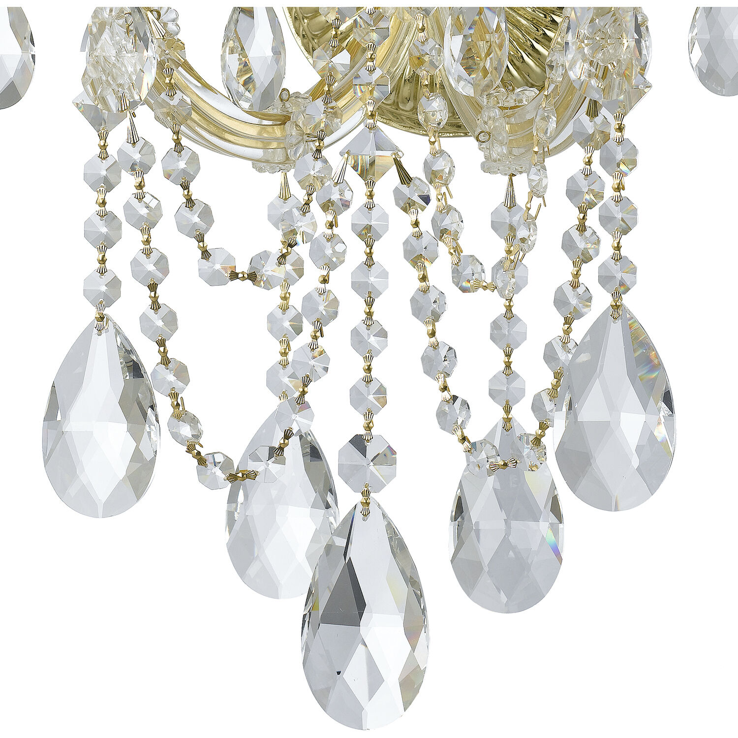 Maria Theresa Sconce Wall Light in Clear Hand Cut, Gold