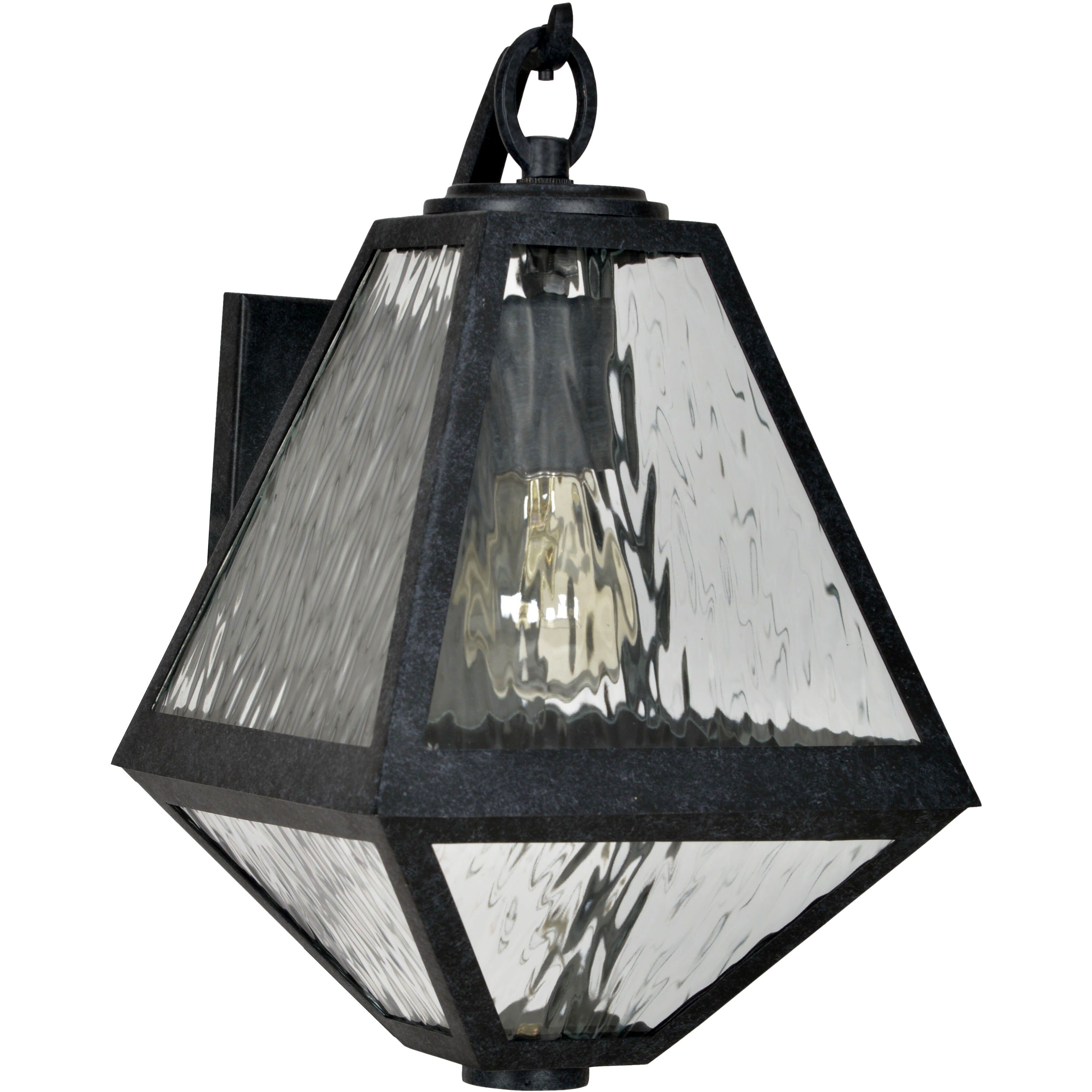 Glacier 1 Light 12.75 inch Black Charcoal Outdoor Sconce in Water