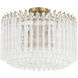 Lofton 5 Light 18 inch Aged Brass Semi Flush Ceiling Light