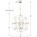 Solaris 9 Light 40 inch Olde Silver Chandelier Ceiling Light