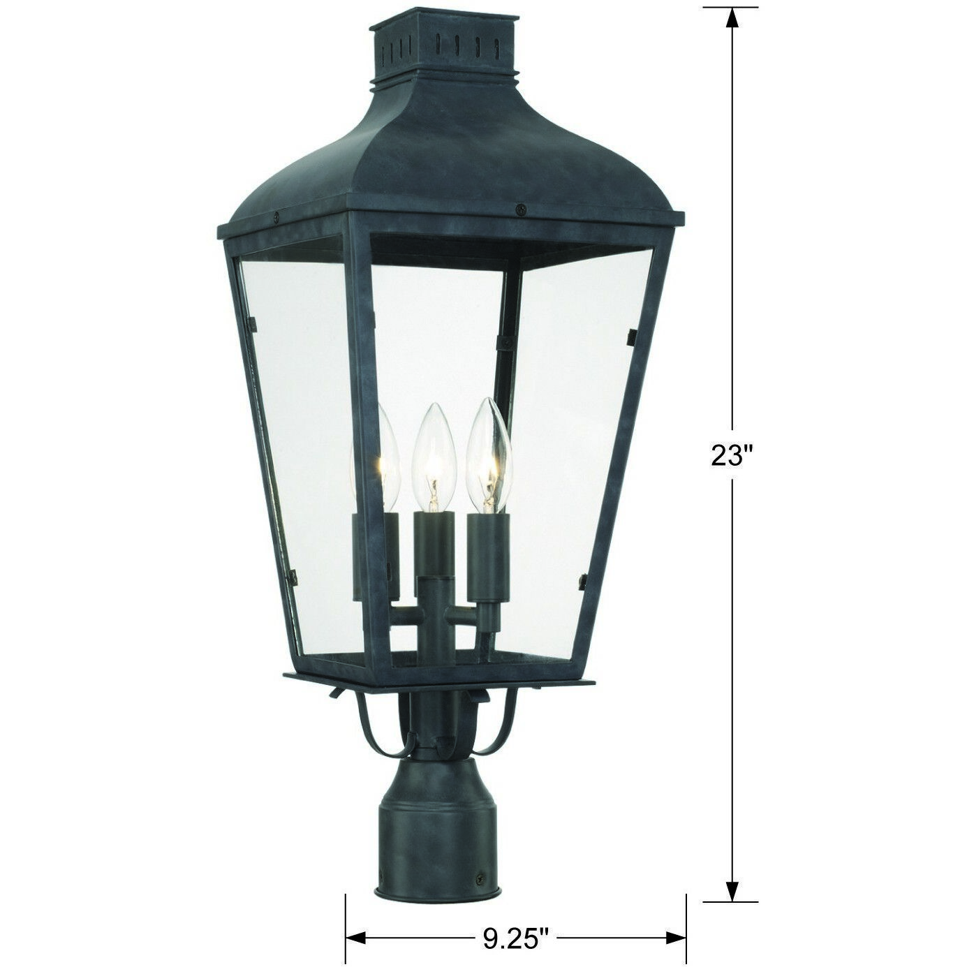 Dumont 3 Light 23 inch Graphite Post