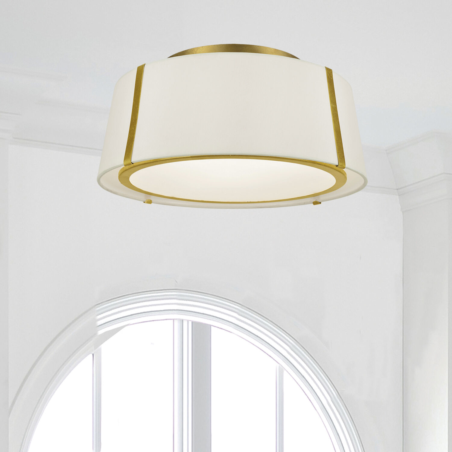 Fulton 3 Light 18 inch Antique Gold Semi Flush Ceiling Light