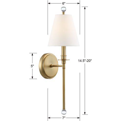 Riverdale 1 Light 6 inch Aged Brass Wall Sconce Wall Light