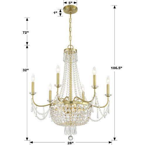 Haywood 9 Light 28 inch Aged Brass Chandelier Ceiling Light