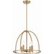 Abbott 4 Light 18.25 inch Vibrant Gold Lantern Chandelier Ceiling Light