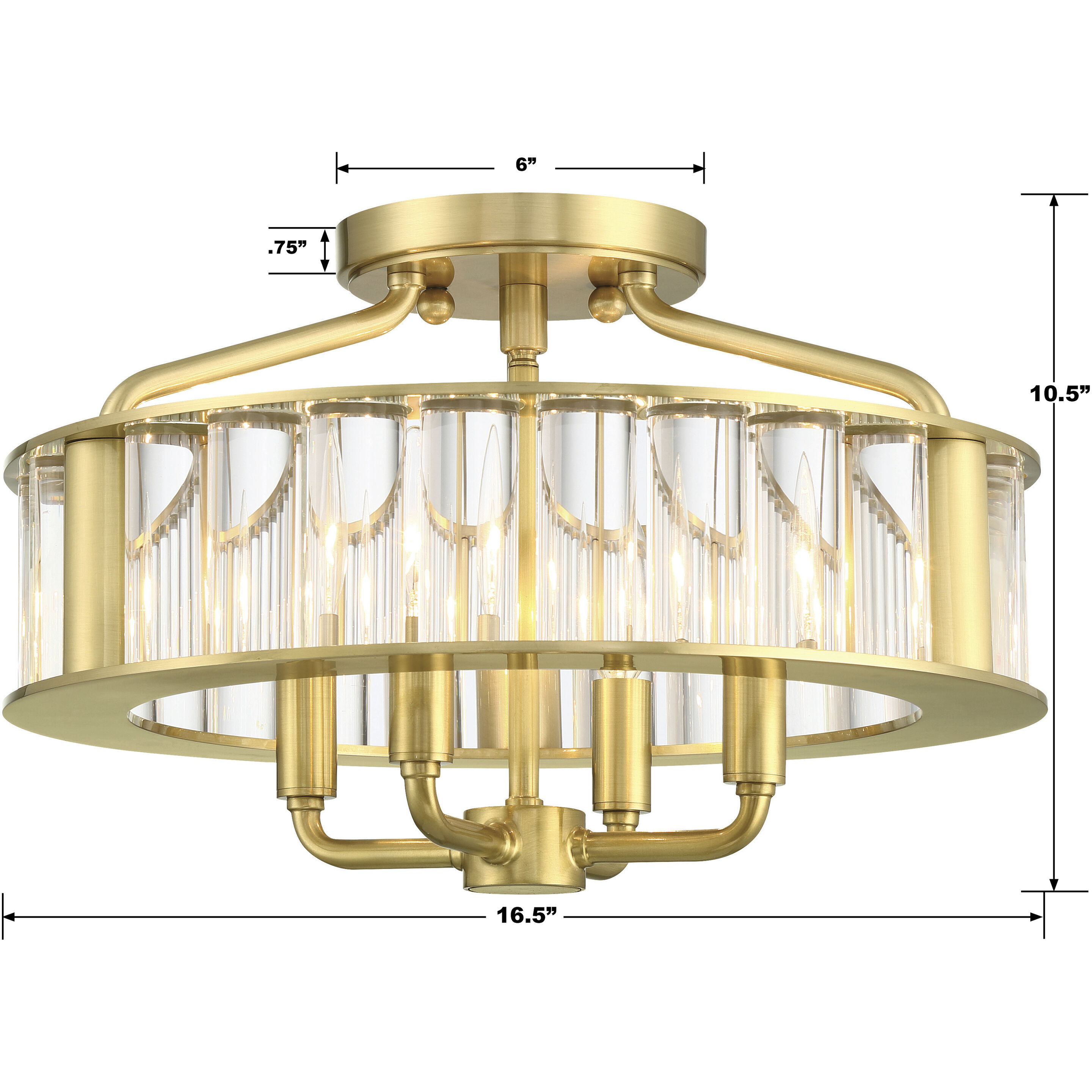 Brass semi flush ceiling light 2025