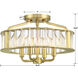 Farris 4 Light 16.5 inch Aged Brass Semi Flush Ceiling Light