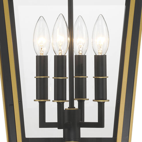 Hawkins 4 Light 12 inch Matte Black and Textured Gold Pendant Ceiling Light