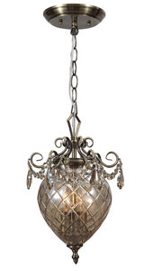 Crystorama Avery 2 Light Pendant in Antique Brass, Cognac, Hand Cut 265-AB-CG-MWP