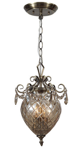 Crystorama Avery 2 Light Pendant in Antique Brass, Cognac, Hand Cut 265-AB-CG-MWP