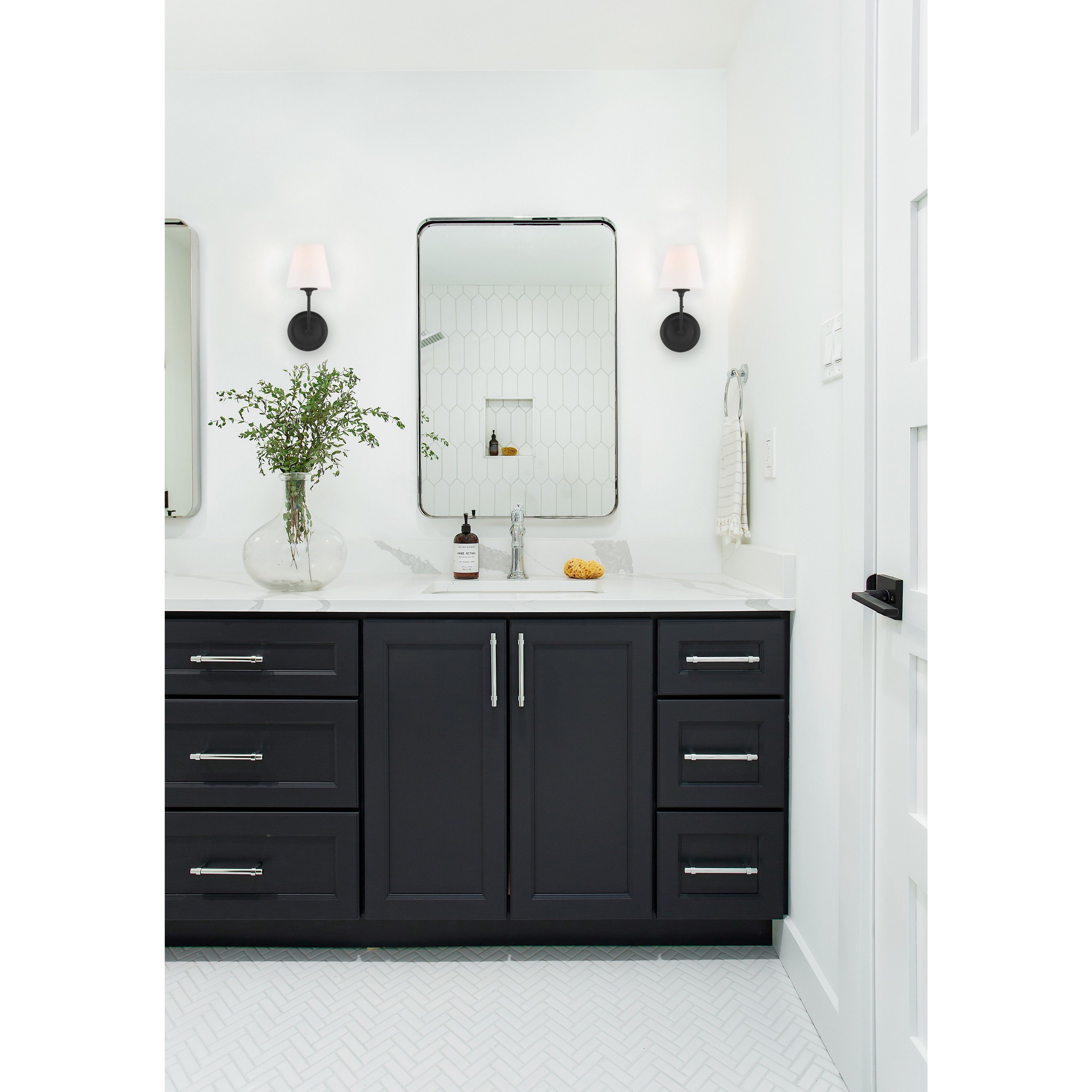 Sylvan Bath Sconce Wall Light in Black Forged