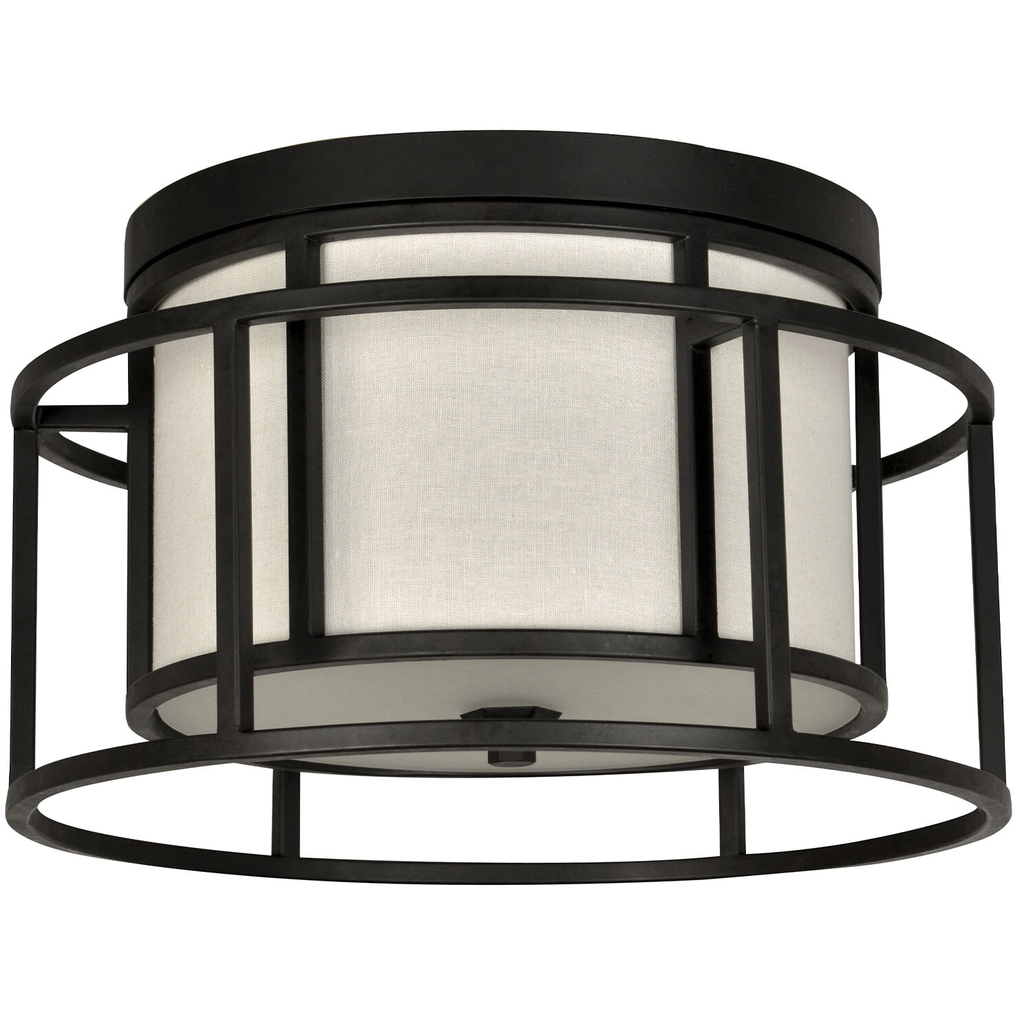 Hulton 2 Light 15 inch Matte Black Flush Ceiling Light