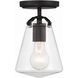 Voss 1 Light 5.75 inch Matte Black Semi Flush Ceiling Light