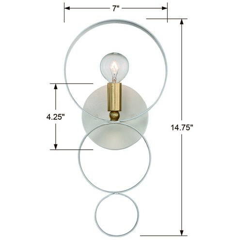 Luna 1 Light 7 inch Matte White and Antique Gold ADA Sconce Wall Light