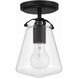 Voss 1 Light 5.75 inch Matte Black Semi Flush Ceiling Light