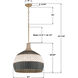 Zanzibar 5 Light 21 inch Soft Gold Pendant Ceiling Light