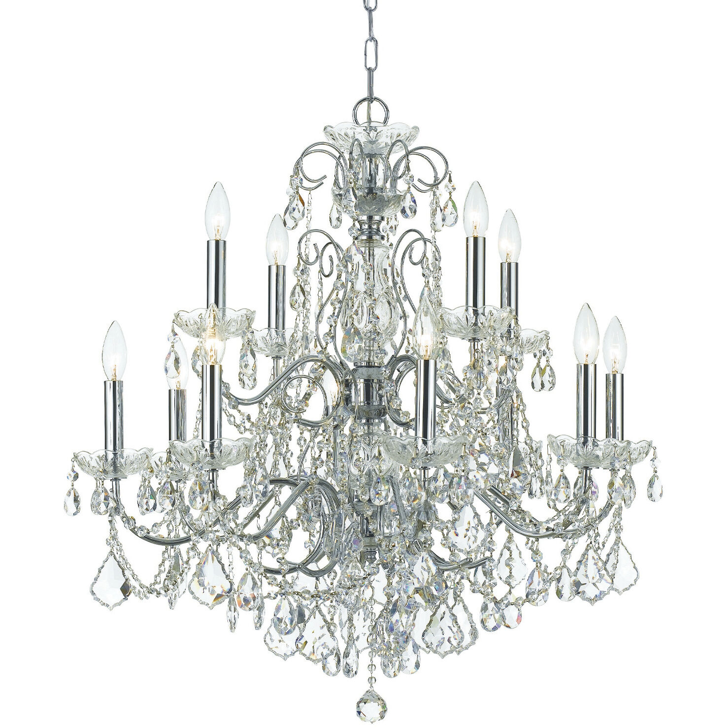 Imperial 12 Light 29.5 inch Polished Chrome Chandelier Ceiling Light in Clear Hand Cut