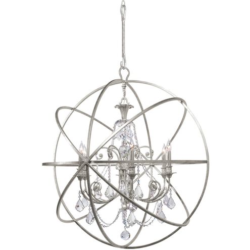 Solaris 6 Light 40 inch Olde Silver Chandelier Ceiling Light in Clear Spectra