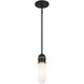 Capsule 1 Light 3.25 inch Matte Black and Textured Gold Mini Pendant Ceiling Light