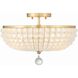 Bella 3 Light 15.75 inch Antique Gold Semi Flush Ceiling Light