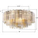 Addis 16 Light 32 inch Aged Brass Flush Ceiling Light in Tronchi Glass Autumn