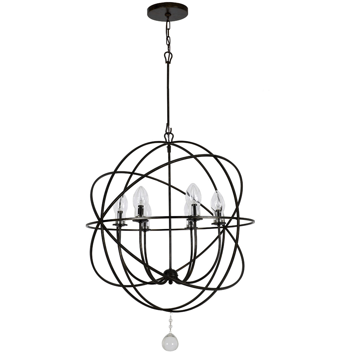 Solaris 6 Light 28.5 inch English Bronze Outdoor Chandelier