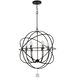 Solaris 6 Light 28.5 inch English Bronze Outdoor Chandelier