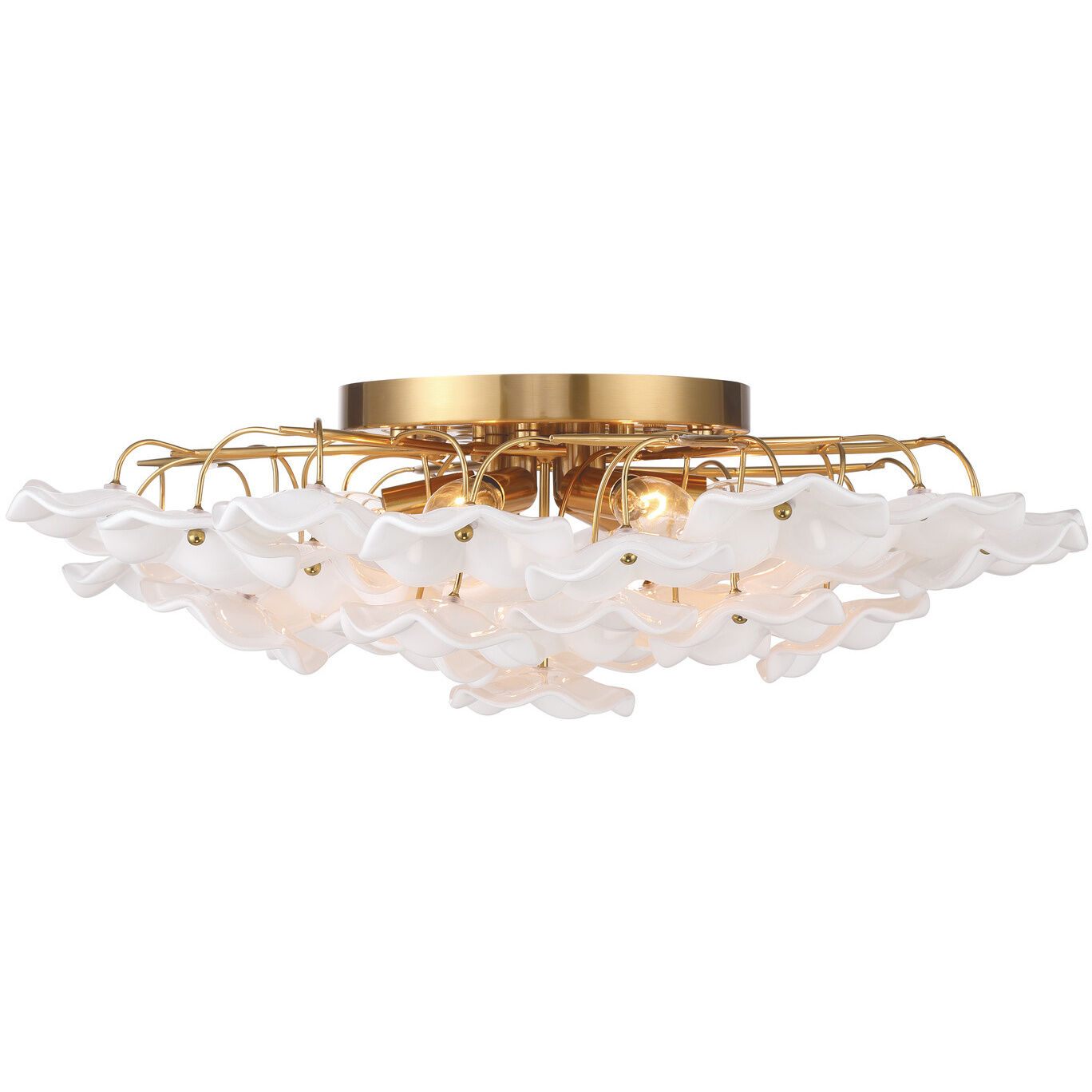 Esme 6 Light 22.5 inch Aged Brass Semi Flush Ceiling Light