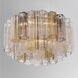Addis 7 Light 22.25 inch Aged Brass Flush Mount Ceiling Light in Tronchi Glass Autumn