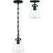 Voss 1 Light 5.75 inch Matte Black Mini Pendant Ceiling Light