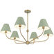 Xavier 6 Light 40 inch Vibrant Gold and Green Chandelier Ceiling Light