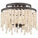 Poppy 3 Light 15 inch Forged Bronze Semi Flush Ceiling Light