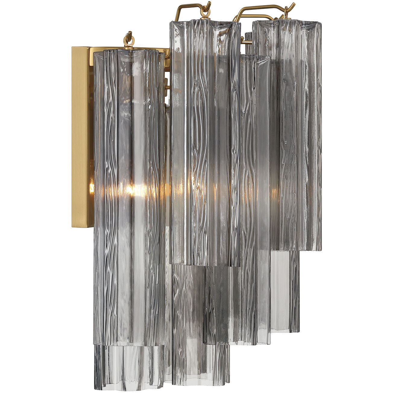 Addis Bath Wall Light in Aged Brass, Smoke