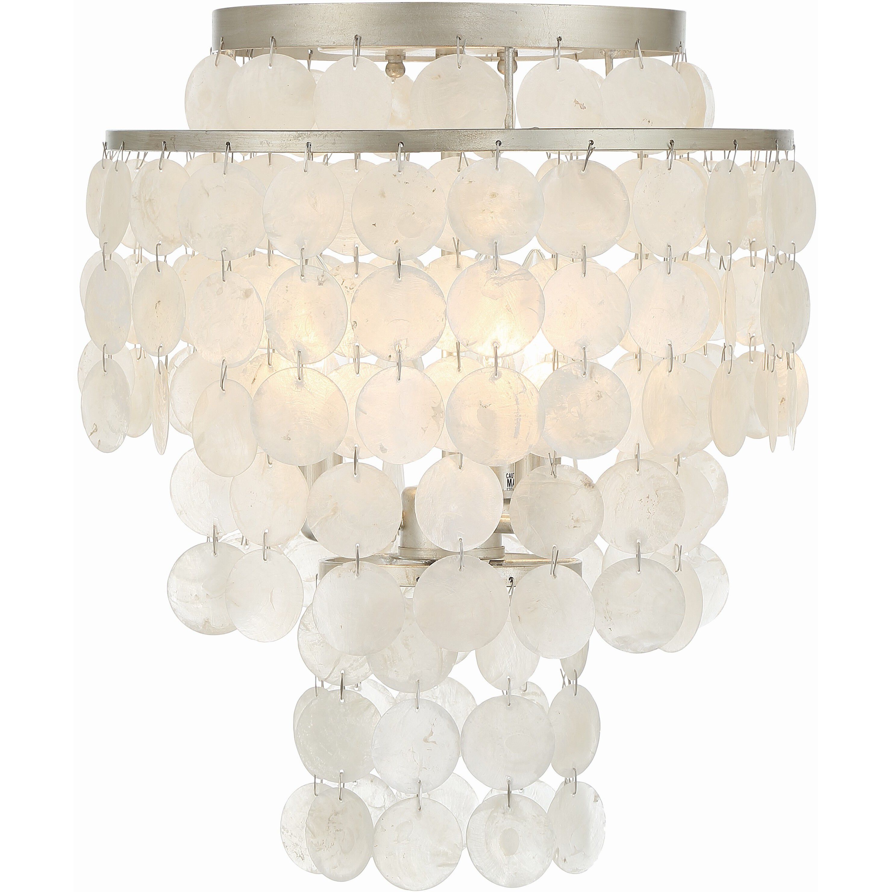 Brielle 3 Light 13 inch Antique Silver Flush Ceiling Light