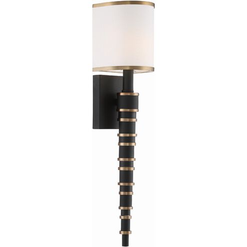 Sloane 1 Light 5 inch Vibrant Gold and Black Forged ADA Sconce Wall Light