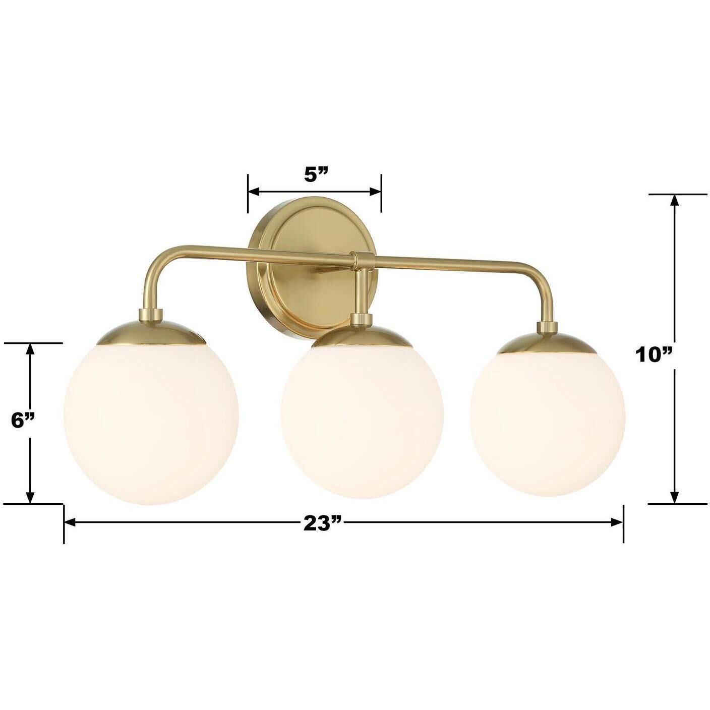 Maverick 3 Light 23 inch Vibrant Gold Bath Vanity Light Wall Light