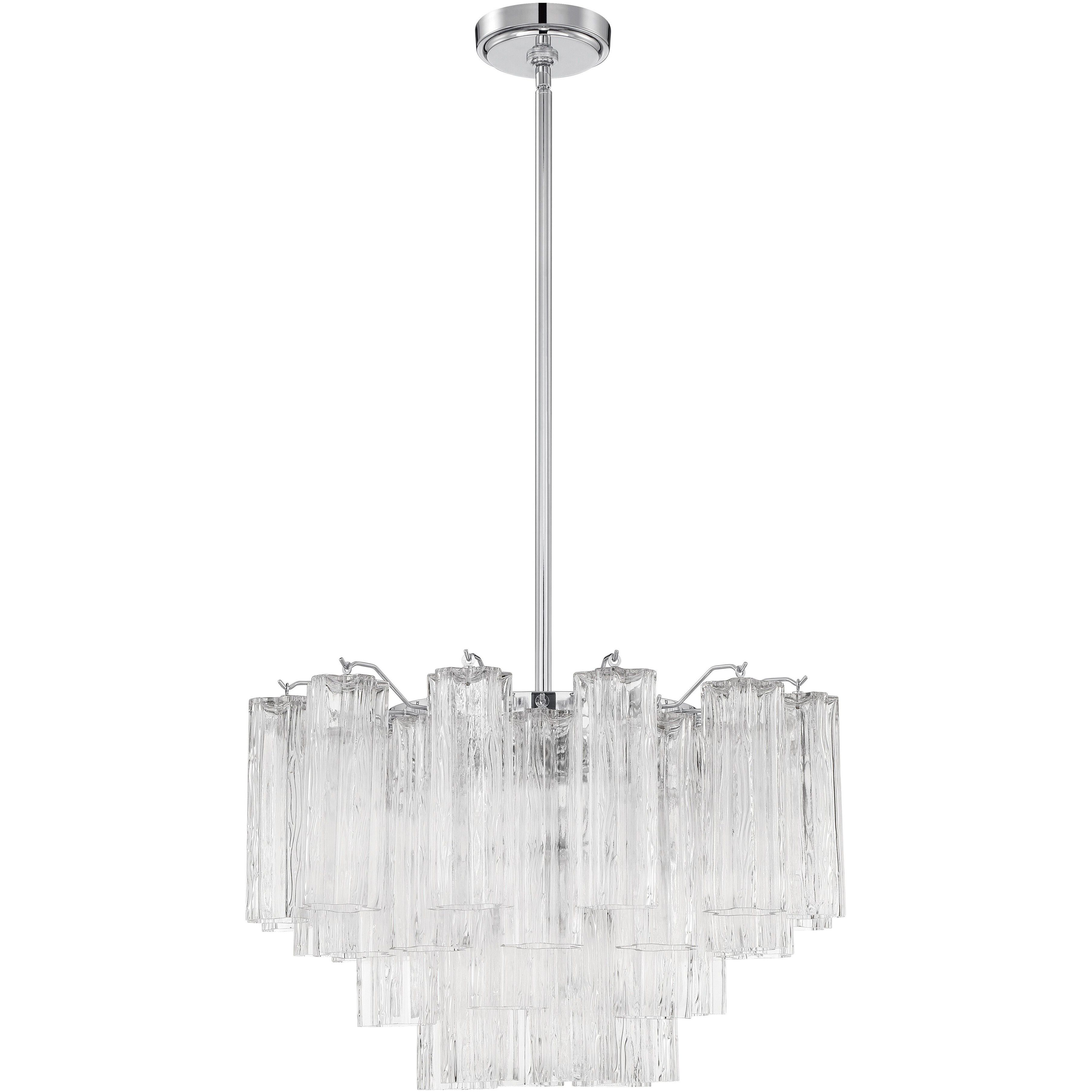 Addis 9 Light 22 inch Polished Chrome Chandelier Ceiling Light in Tronchi Glass Clear