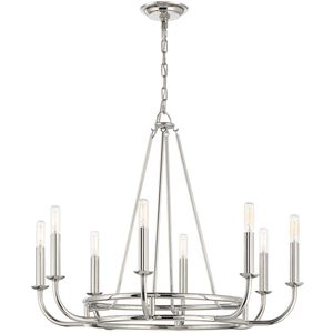 Bailey 8 Light 28 inch Polished Nickel Chandelier Ceiling Light