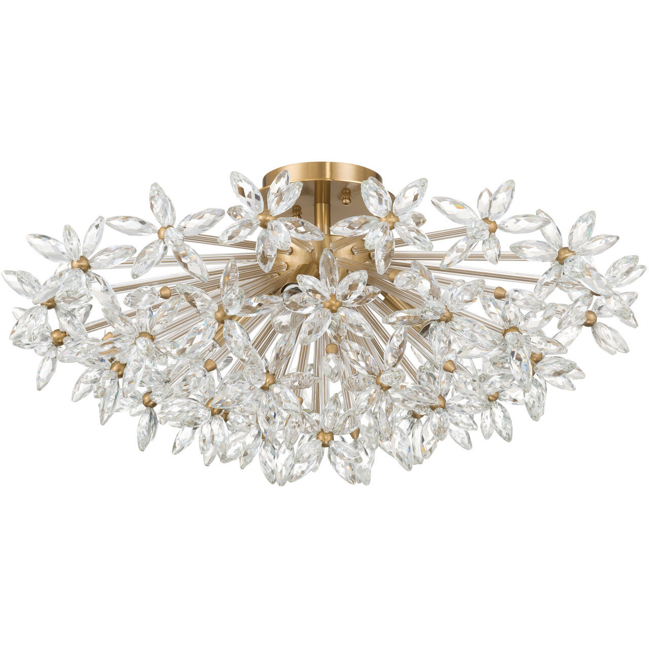Adley 4 Light 25.25 inch Aged Brass Semi Flush Ceiling Light