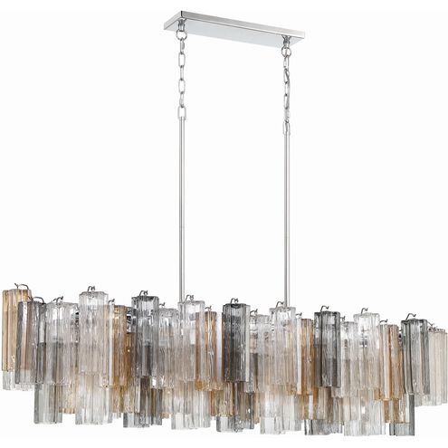 Addis 14 Light 51.75 inch Polished Chrome Chandelier Ceiling Light in Tronchi Glass Autumn