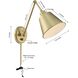 Mitchell 16 inch 60.00 watt Aged Brass Task Sconce Wall Light