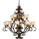 Norwalk 12 Light 48 inch Bronze Umber Chandelier Ceiling Light