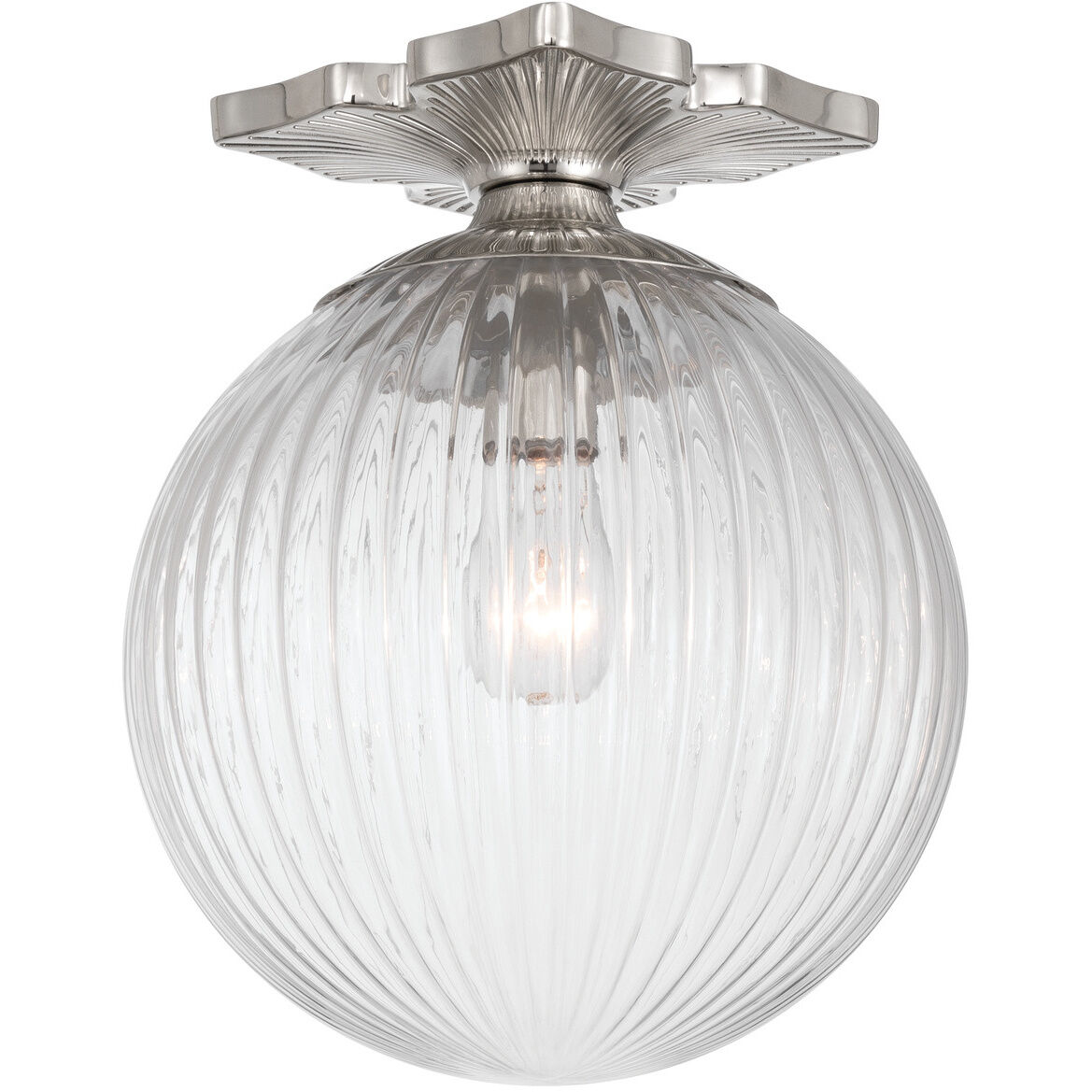 Orly 1 Light 10 inch Polished Nickel Semi Flush Ceiling Light