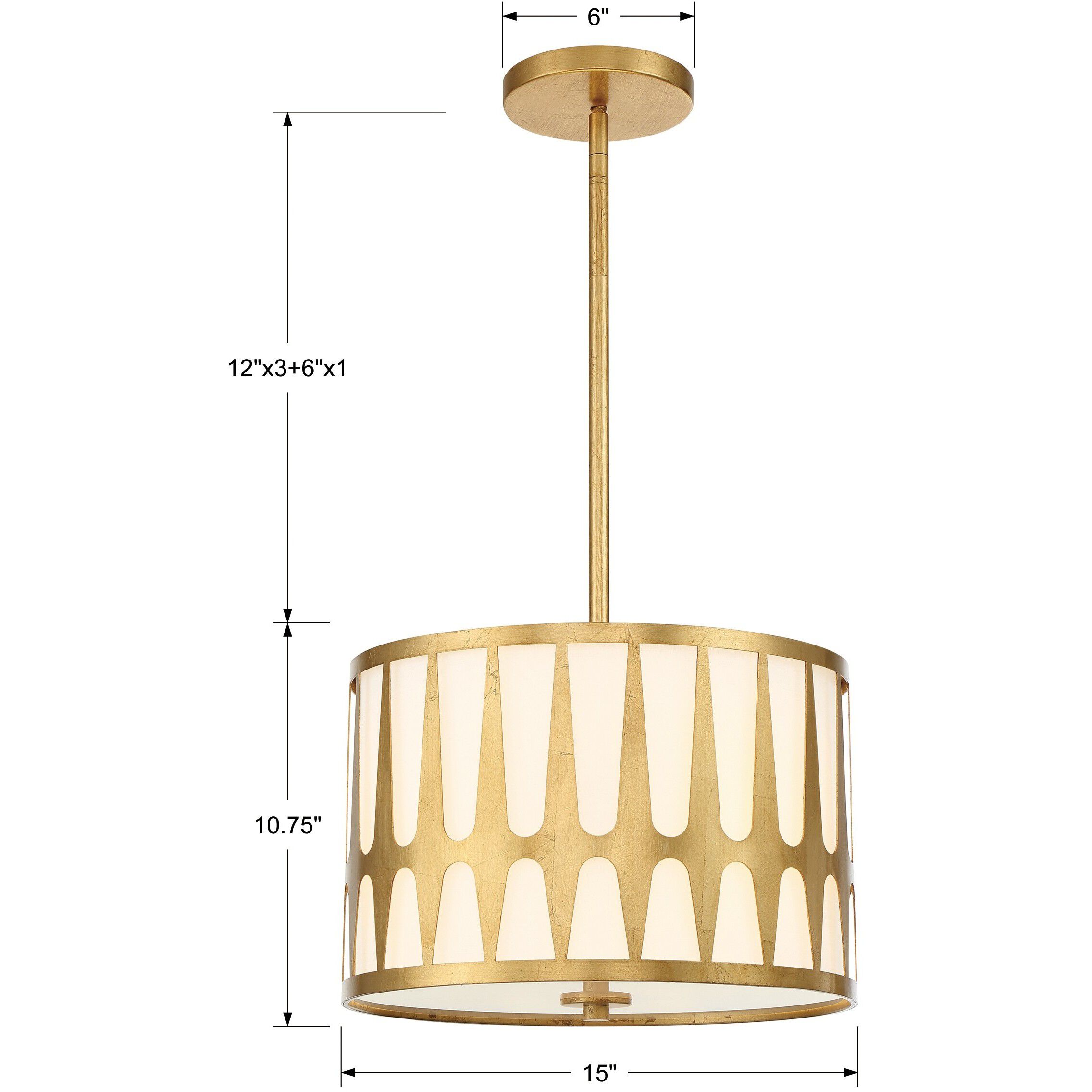 Royston Pendant Ceiling Light in Antique Gold