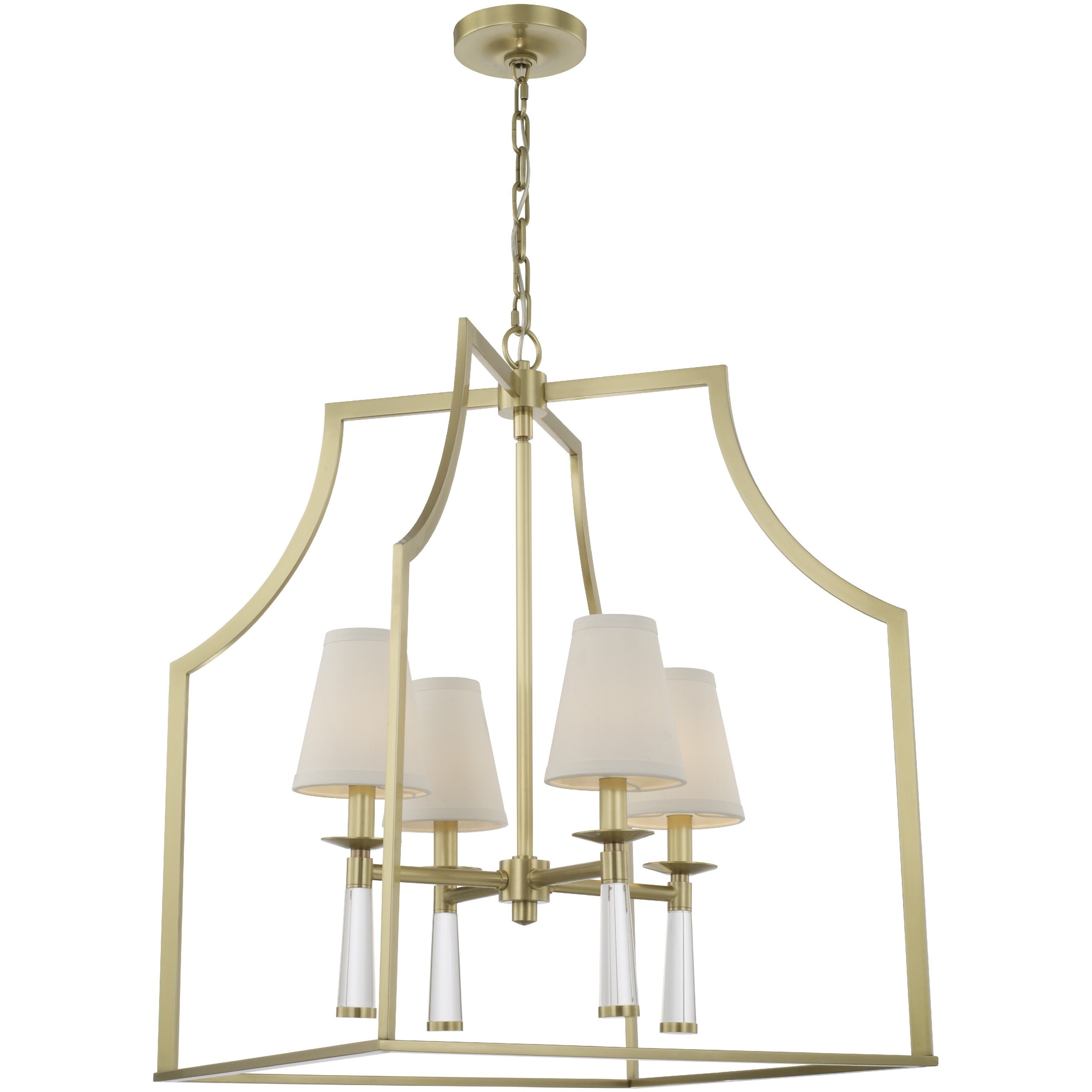 Baxter 4 Light 22 inch Aged Brass Lantern Chandelier Ceiling Light